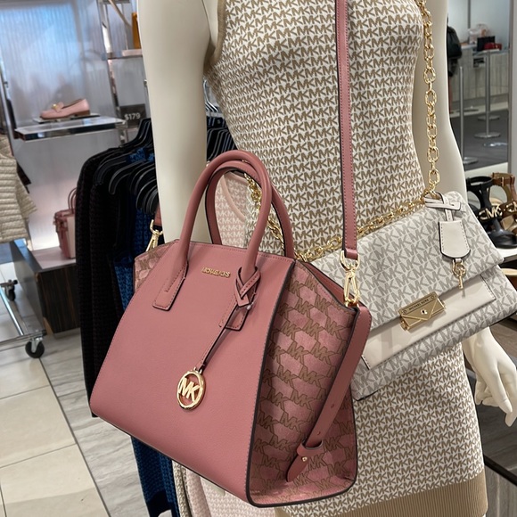 Michael Kors Avril Large Top Zip Satchel Shoulder Bag 
Rose - Picture 2 of 16